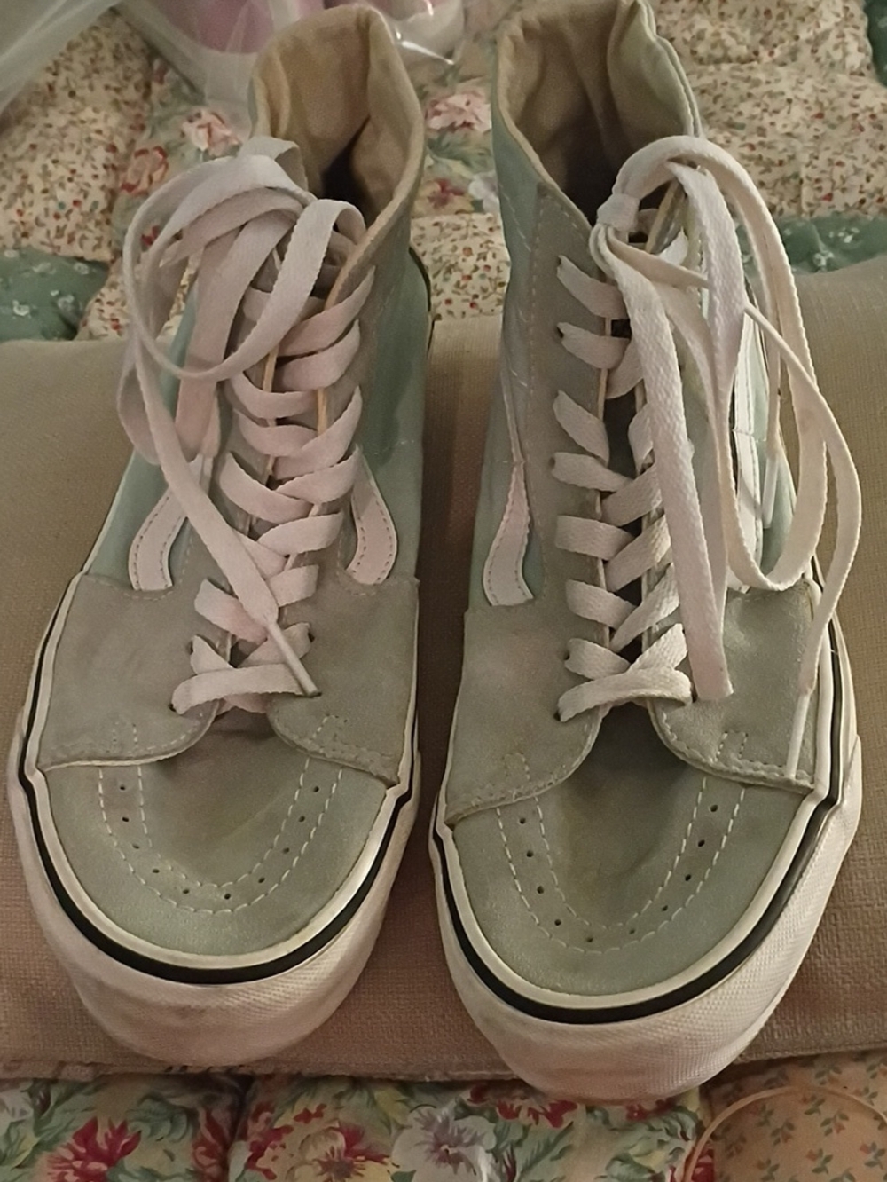 Van's Women's Mint Green High-Top Lace-Up Sneakers